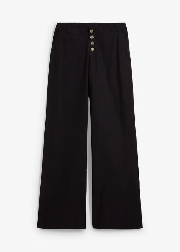 Pantalon palazzo en lin m&eacute;lang&eacute;, bonprix
