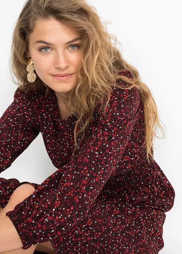 Midikleid mit Blumenprint, bonprix