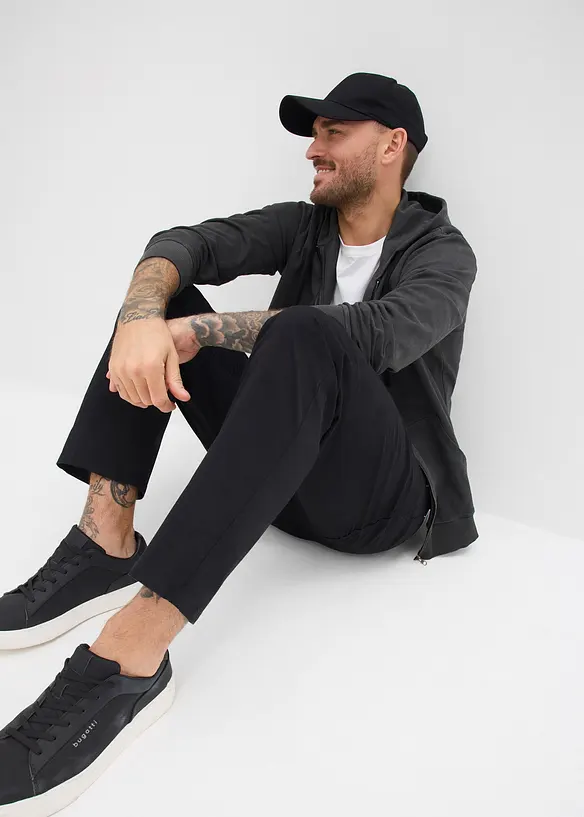 Pantalon loose et extensible &agrave; taille &eacute;lastiqu&eacute;e, droit, bonprix