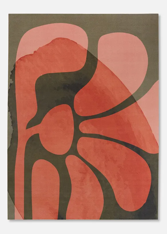 Tapis lavable &agrave; fleur graphique, bonprix