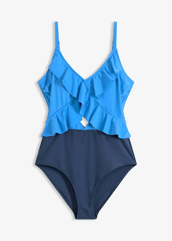 Maillot 1 pi&egrave;ce &agrave; d&eacute;coupe et volants, bonprix