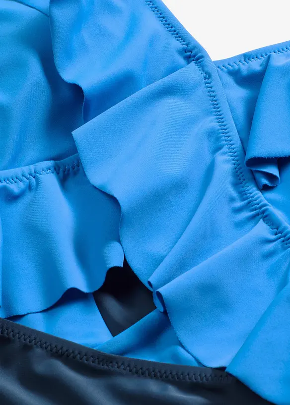 Maillot 1 pi&egrave;ce &agrave; d&eacute;coupe et volants, bonprix