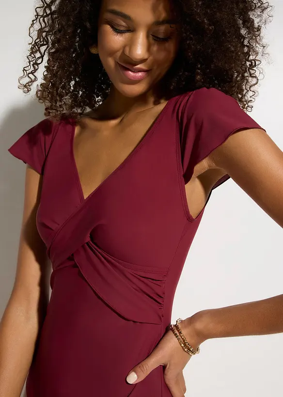 Maillot 1 pi&egrave;ce sculptant style crois&eacute;, maintien l&eacute;ger, bonprix