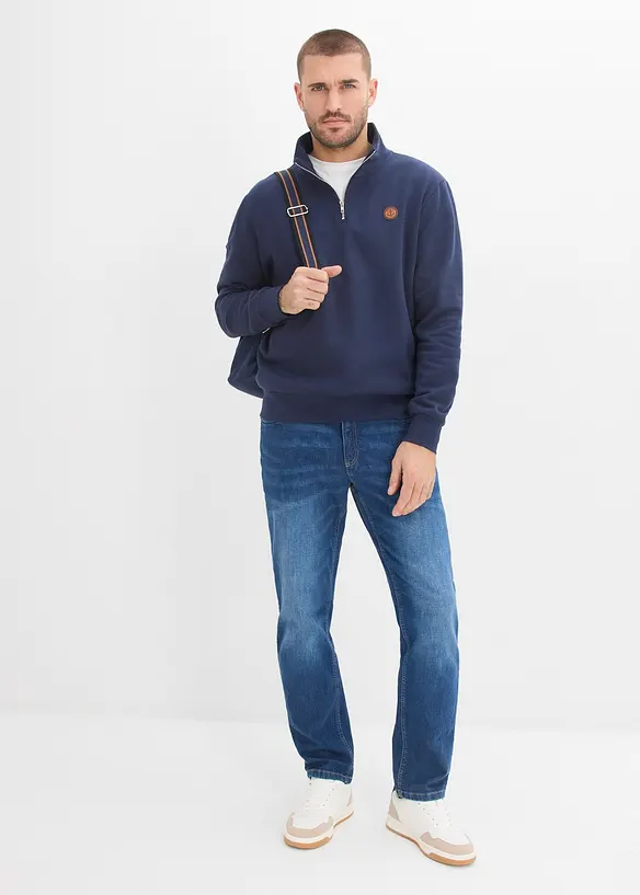 Sweatshirt mit Rei&szlig;verschluss aus reiner Bio-Baumwolle, bonprix