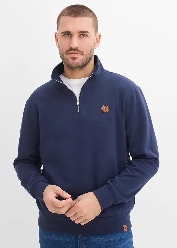 Sweatshirt mit Rei&szlig;verschluss aus reiner Bio-Baumwolle, bonprix
