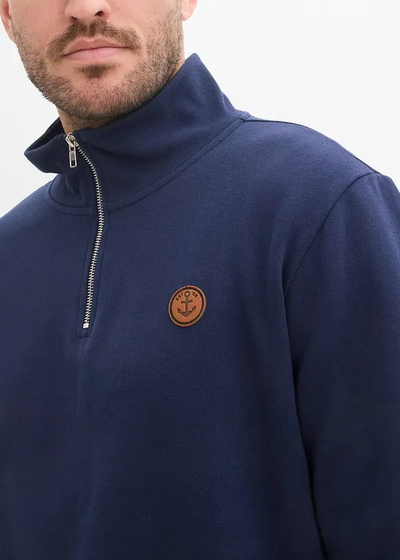 Sweatshirt mit Rei&szlig;verschluss aus reiner Bio-Baumwolle, bonprix