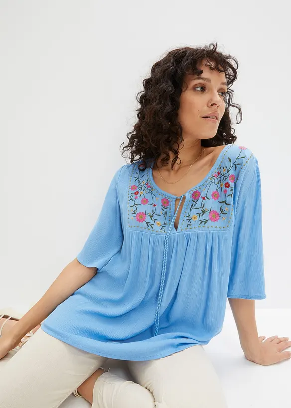 Crincle- Tunika aus softer Viskose, bonprix