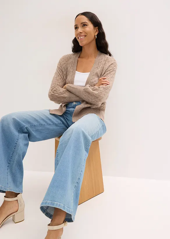 Ajour-Strickjacke, bonprix