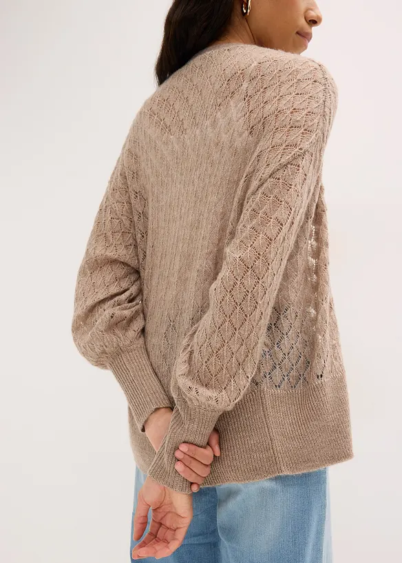 Ajour-Strickjacke, bonprix