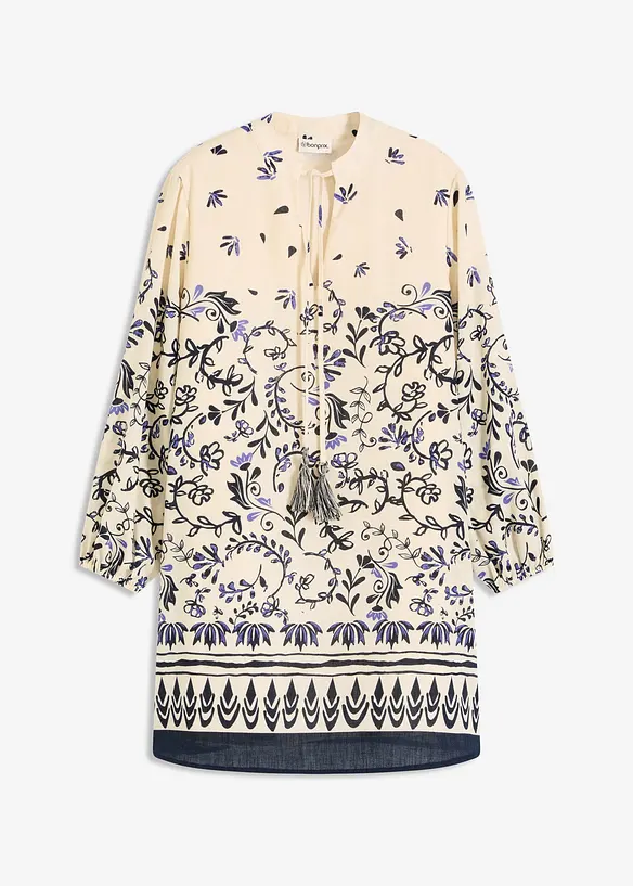 Kurzes Boho-Kleid im Leinen-Look, bonprix