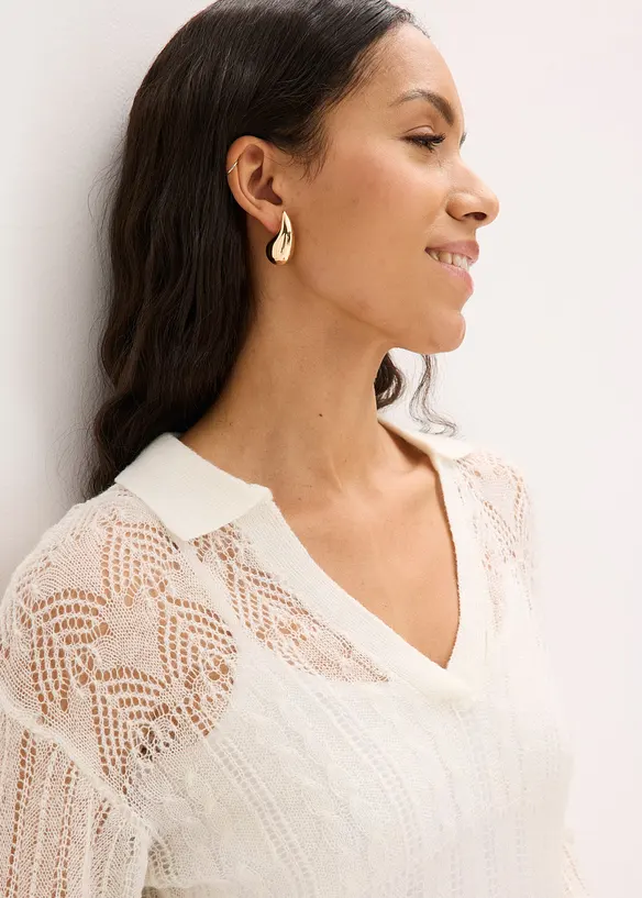 Pull ajour&eacute; doux, bonprix