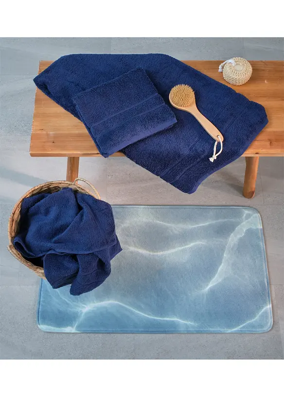 Serviette de toilette en &eacute;ponge douce pur coton, bonprix