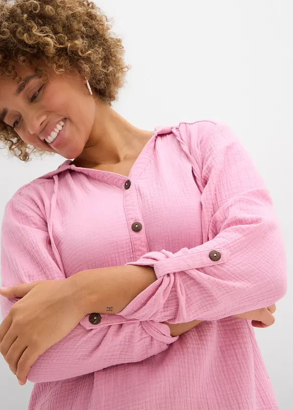 Schlupfbluse aus luftigem Musselin, bonprix