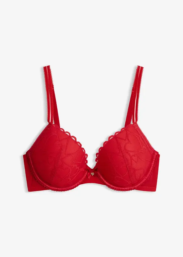 Soutien-gorge &agrave; coques en dentelle c&oelig;urs, bonprix