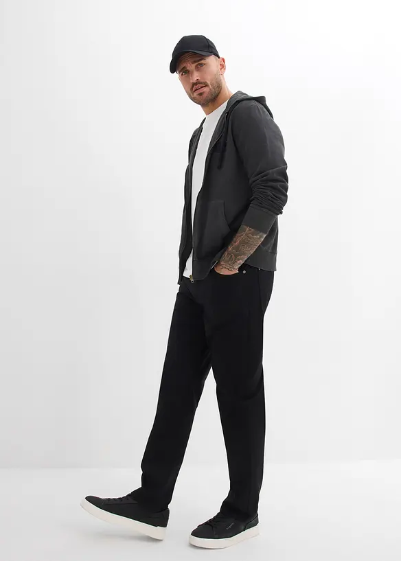 Pantalon loose et extensible &agrave; taille &eacute;lastiqu&eacute;e, droit, bonprix