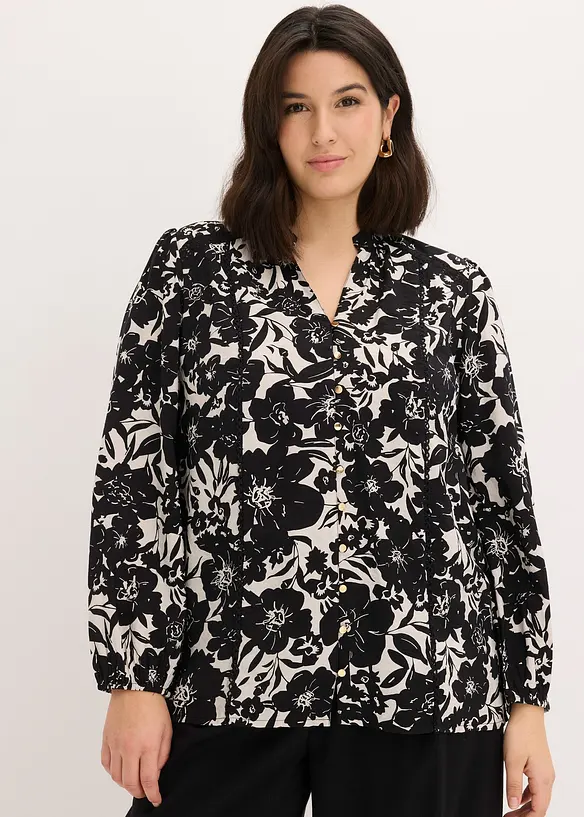 Bluse mit Spitzenb&auml;ndern, bonprix