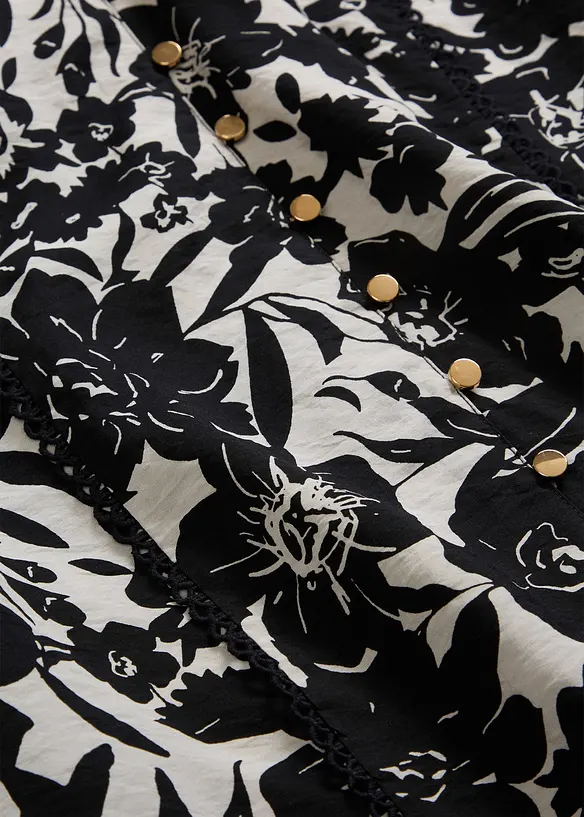 Bluse mit Spitzenb&auml;ndern, bonprix