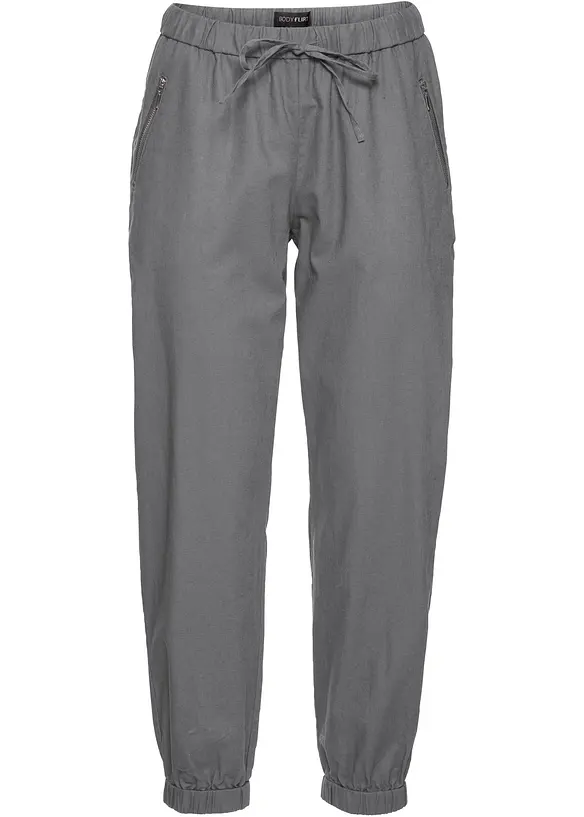 Pantalon 7/8 l&eacute;ger en lin et coton, bonprix