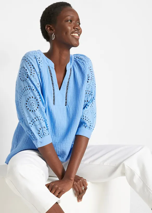 Tunika aus luftigem Musselin, bonprix