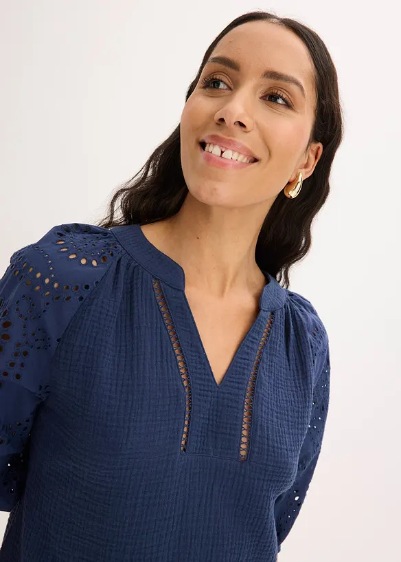 Tunique a&eacute;rienne en gaze de coton, bonprix