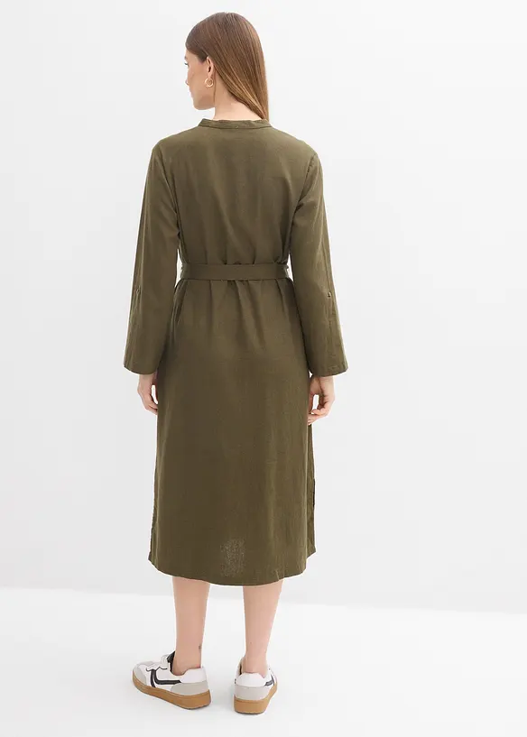 Robe &agrave; poches en lin et viscose, bonprix
