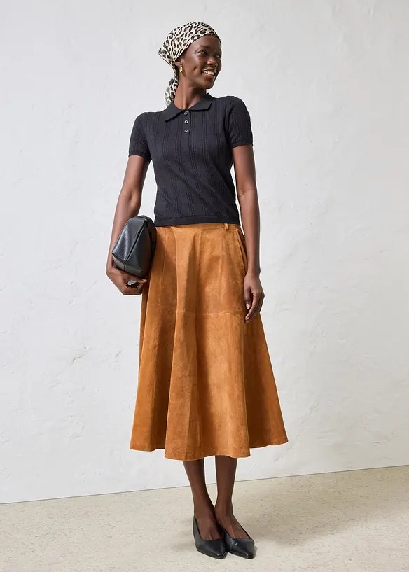 Ajour-Pullover mit Seidenanteil, bonprix