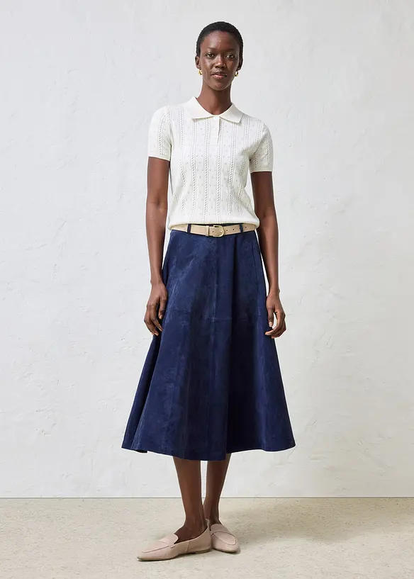 Ajour-Pullover mit Seidenanteil, bonprix