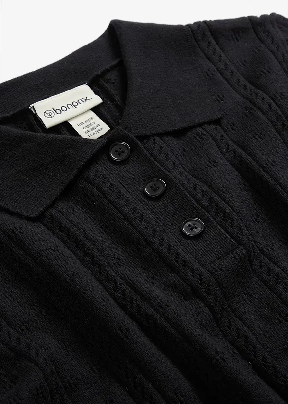 Ajour-Pullover mit Seidenanteil, bonprix