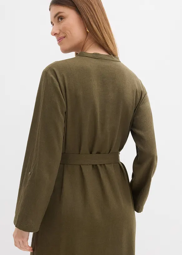 Robe &agrave; poches en lin et viscose, bonprix