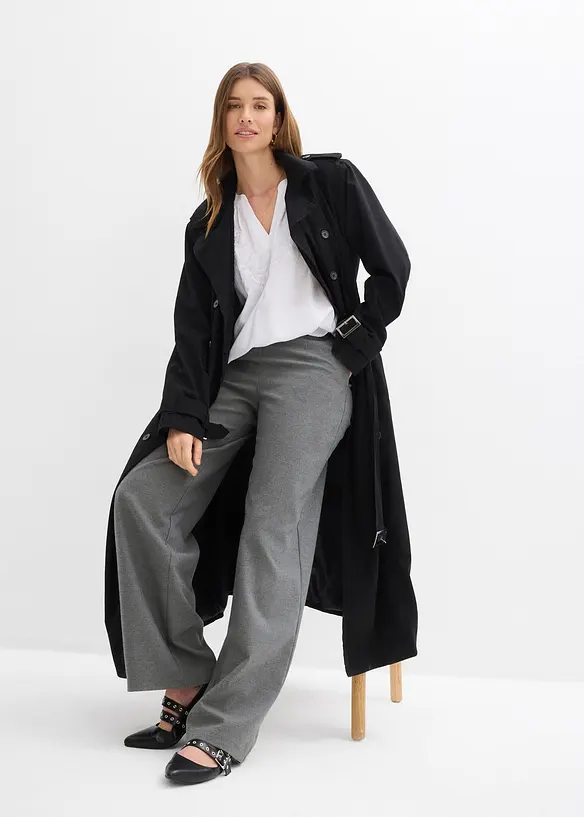 Kurzarmbluse aus strukturiertem Crinkle, bonprix