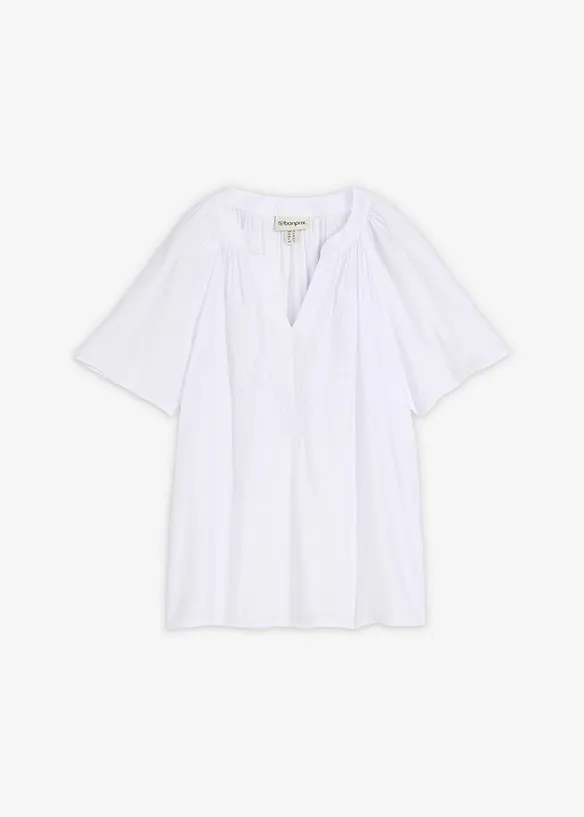 Kurzarmbluse aus strukturiertem Crinkle, bonprix