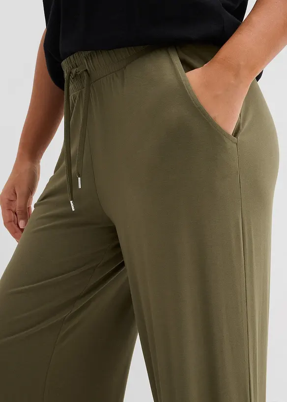 Pantalon fluide en jersey viscose extensible, bonprix