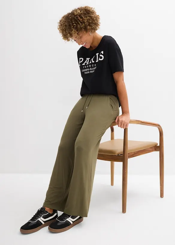 Pantalon fluide en jersey viscose extensible, bonprix