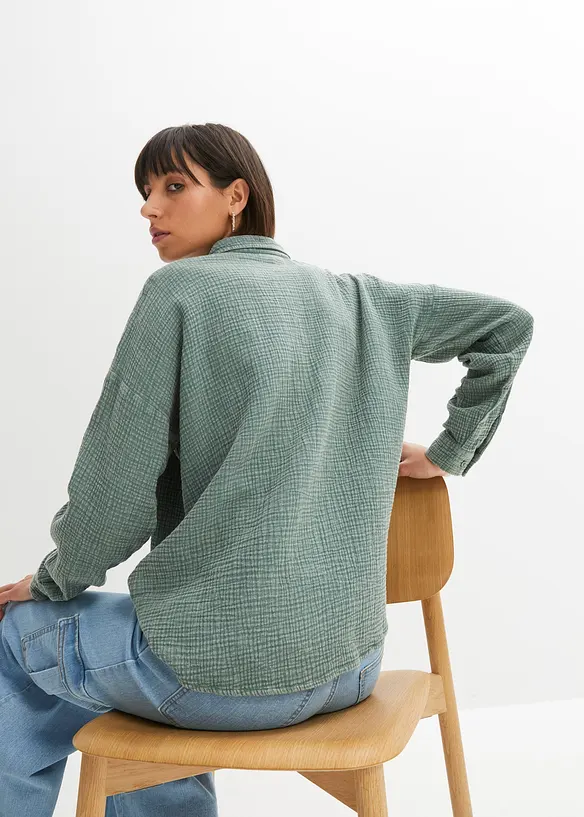 Weite Bluse in Used Optik, bonprix