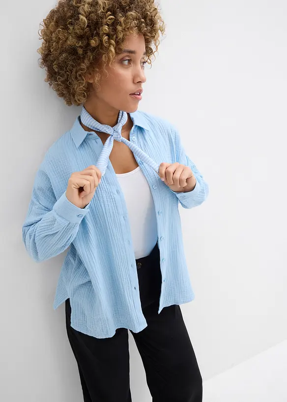 Weite Bluse in Used Optik, bonprix