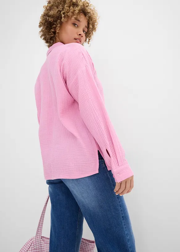 Weite Bluse in Used Optik, bonprix