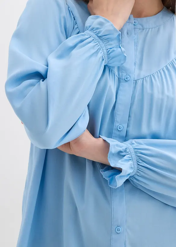 Prairie-Bluse aus flie&szlig;ender Viskose, bonprix