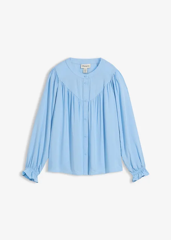 Prairie-Bluse aus flie&szlig;ender Viskose, bonprix