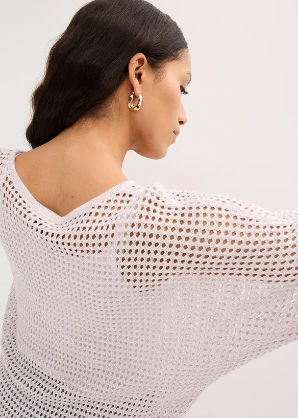 Ajour-Pullover aus Viskose-Mix, bonprix