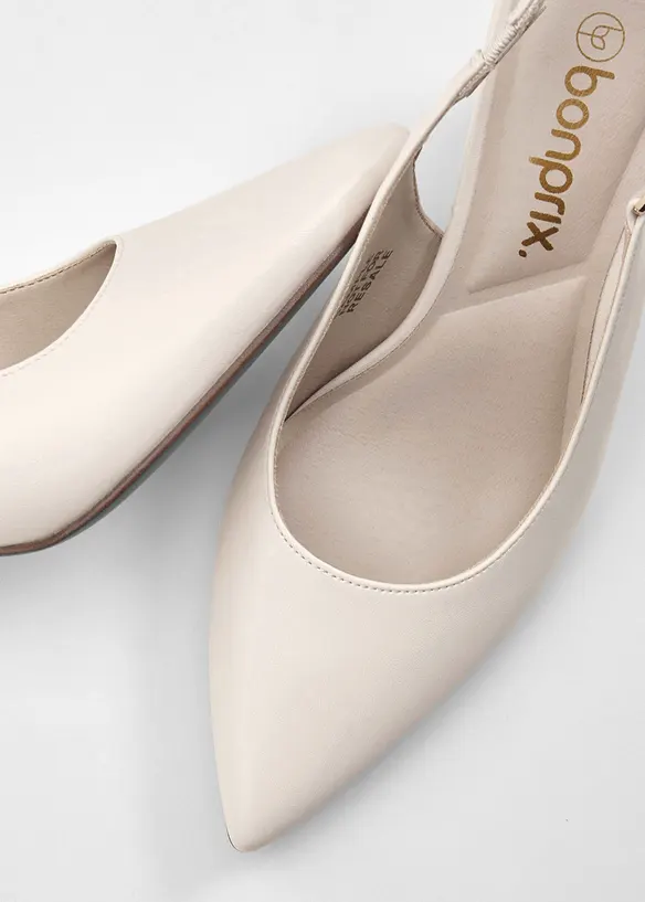 Escarpins slingback &agrave; petit talon fin, bonprix
