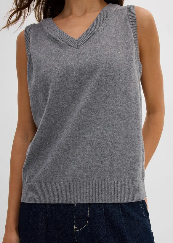 Pull sans manches 100% coton, bonprix