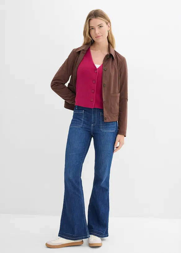 Kurze Strickjacke aus reiner Bio-Baumwolle, bonprix