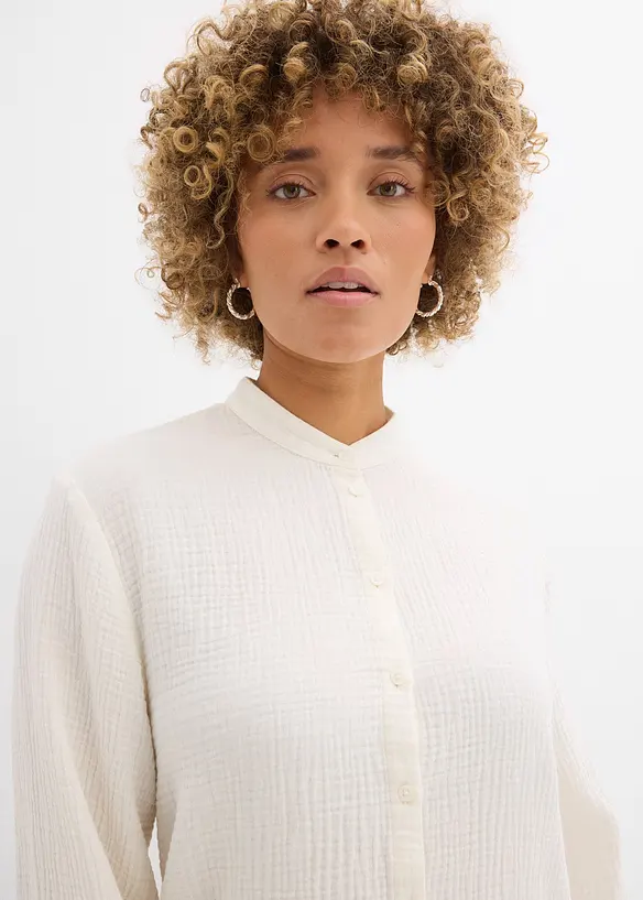 Longbluse aus luftigem Musselin, bonprix