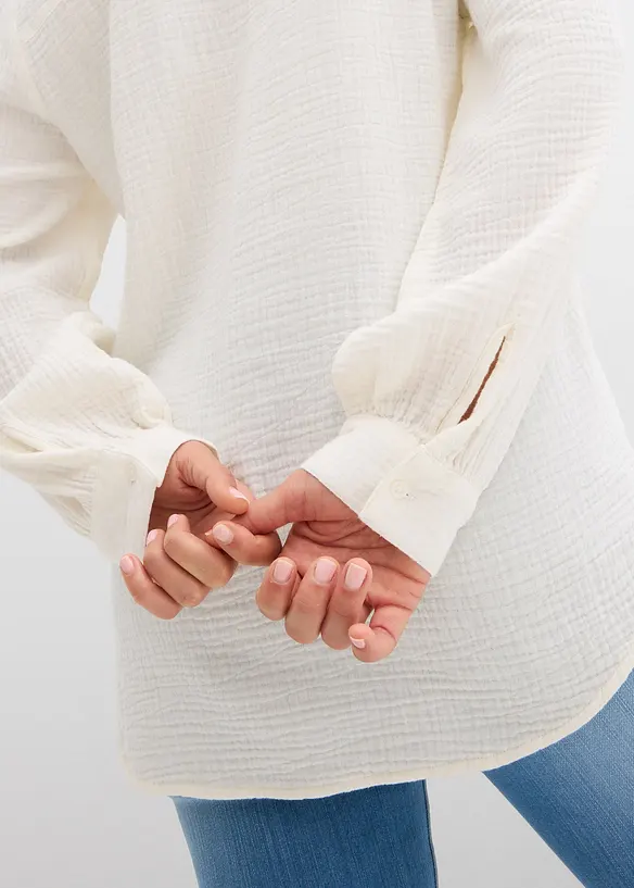 Longbluse aus luftigem Musselin, bonprix