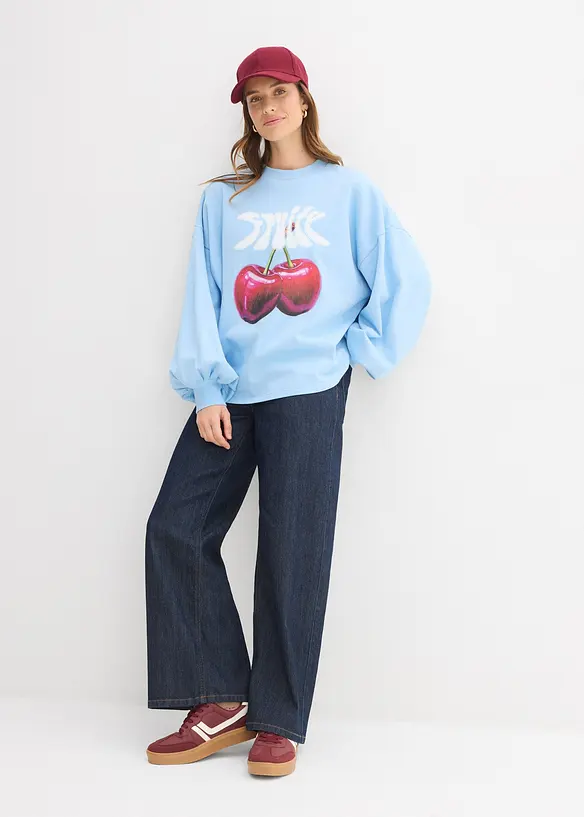 Sweat oversize 100% coton, bonprix