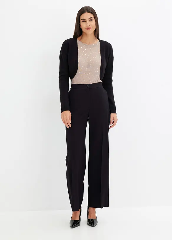 Langarmshirt aus Glitzer-Mesh, bonprix