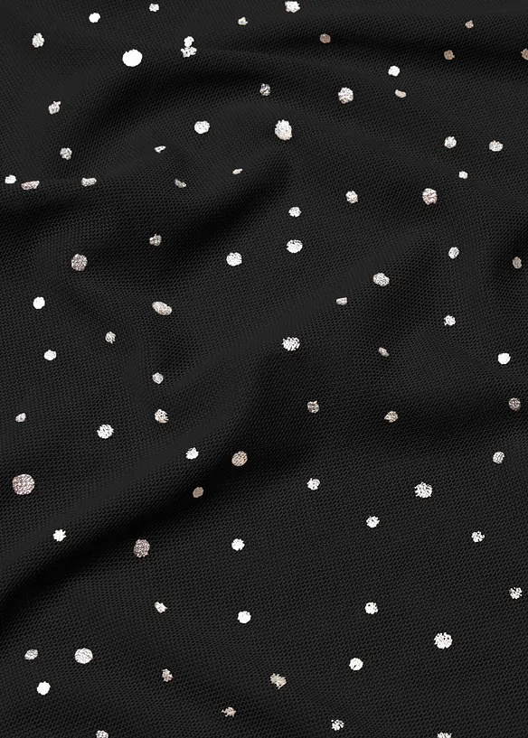 T-shirt manches longues en mesh brillant, bonprix