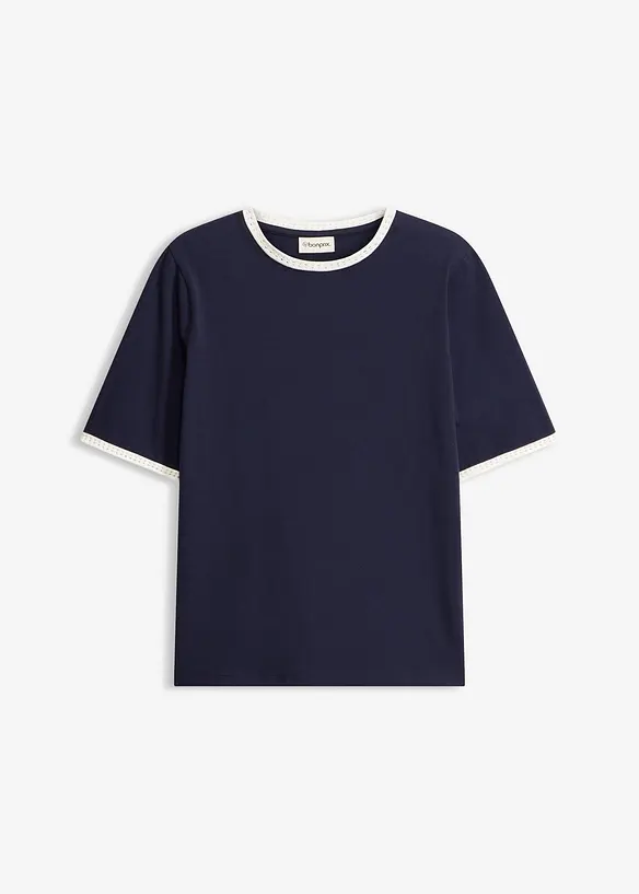 Shirt mit Spitzenborte, bonprix