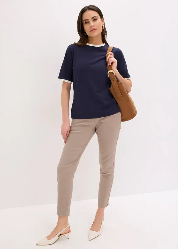 Shirt mit Spitzenborte, bonprix