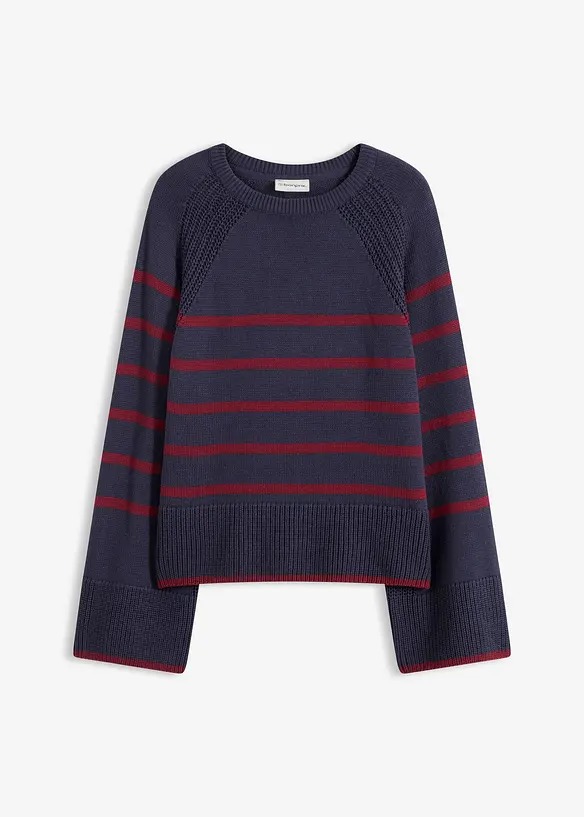 Pull &agrave; rayures contrastantes, bonprix